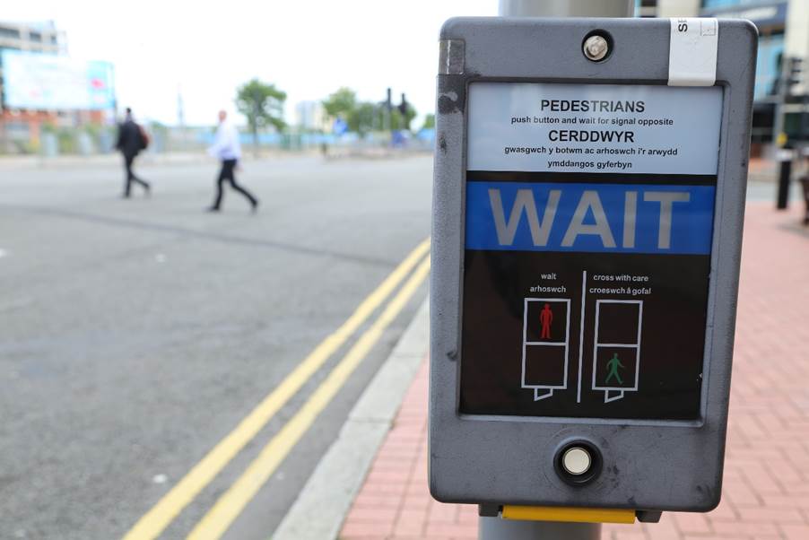 A close-up of a crosswalk
Description automatically generated